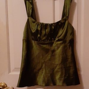 Green polyester and spandex camisole